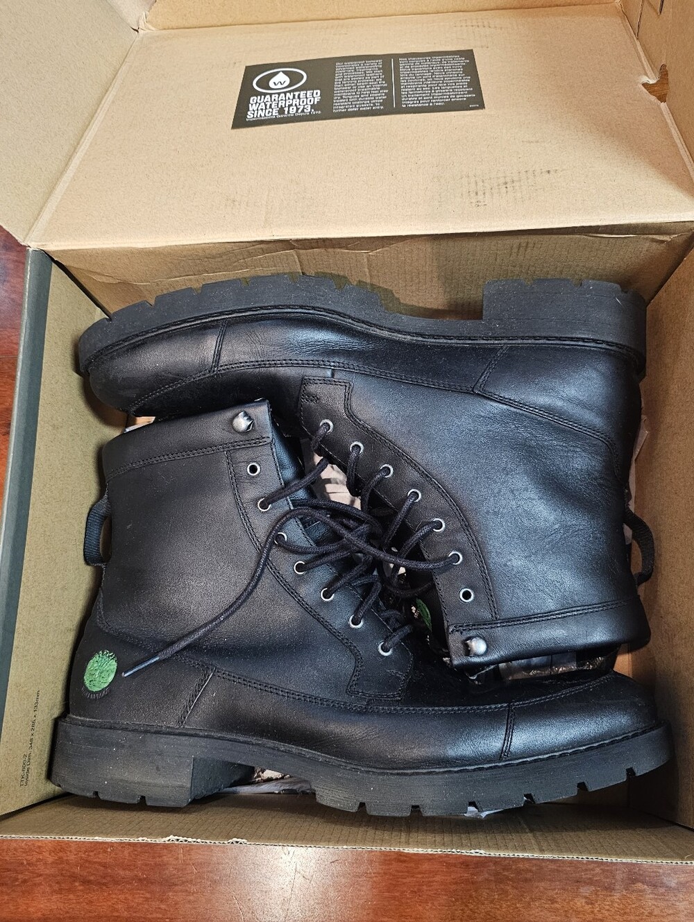 Timberland Mens Rlmhurst WP6 Black Leather Lace-Up Boots Size 11 - Picture 2 of 13